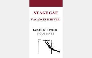 STAGE VACANCES DE FÉVRIER POUSSINES